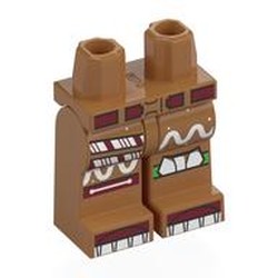 LEGO part 970c23pr0004 Hips and Medium Nougat Legs with print in Medium Nougat