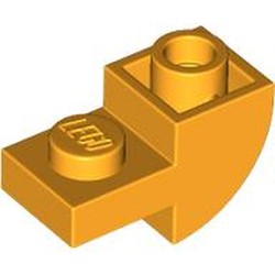 LEGO part 5847 Slope Curved 1 x 2 Inverted with 1 x 1 Cutouts in Flame Yellowish Orange/ Bright Light Orange