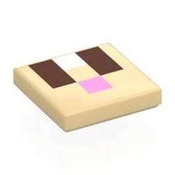 LEGO part 3068bpr0457 Tile 2 x 2 with print in Brick Yellow/ Tan