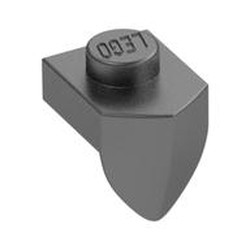 LEGO part 15070 Plate Special 1 x 1 with Vertical Tooth in Cool Silver Drum Lacquered / Metallic Silver
