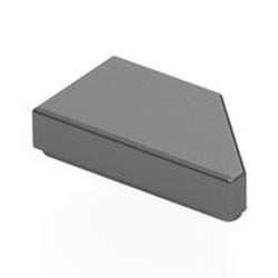 LEGO part 5091 Tile 1 x 2 with Stud Notch Left in Cool Silver Drum Lacquered / Metallic Silver
