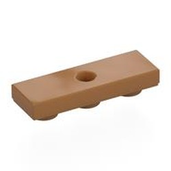 LEGO part 35459 Tile Special 1 x 3 Inverted with Center Hole in Medium Nougat
