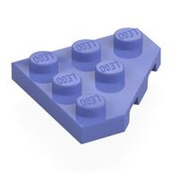 LEGO part 2450 Wedge Plate 3 x 3 Cut Corner in Blue Violet
