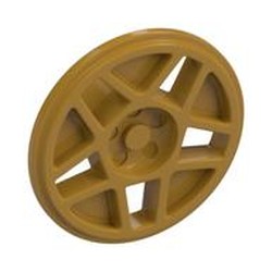 LEGO part 8188 Wheel Cover 5 Double Spoke, Filled in Warm Gold/ Pearl Gold