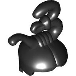 LEGO part 8190 Hair, Short with '3' Shape Top in Black