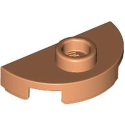 LEGO part 1745 Plate Round 1 x 2 Half Circle with Stud (Jumper) in Nougat