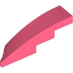 LEGO part 5414 Slope Curved 1 x 4 with Stud Notch Right in Vibrant Coral/ Coral