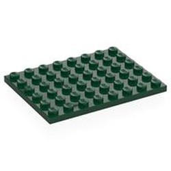 LEGO part 3036 Plate 6 x 8 in Earth Green/ Dark Green