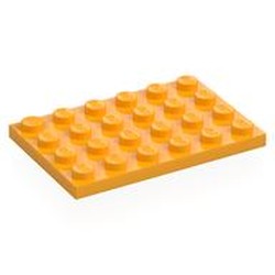 LEGO part 3032 Plate 4 x 6 in Flame Yellowish Orange/ Bright Light Orange