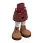 Minidoll Hips and Short Skirt with White Legs, Nougat Boots, Reddish Brown Soles, Laces print