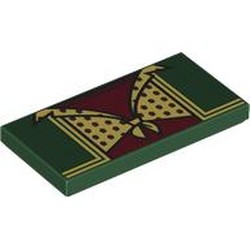 LEGO part 87079pr0047 Tile 2 x 4 with print in Earth Green/ Dark Green