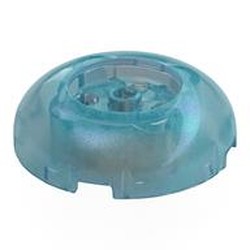 LEGO part 79850 Brick Round 4 x 4 Dome Top with Round 2 x 2 Recessed, 4 Studs in Transparent Blue with Opalescence/ Satin Trans-Light Blue
