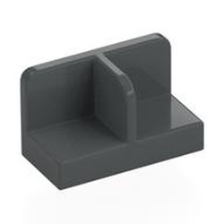 LEGO part 93095 Panel 1 x 2 x 1 with Rounded Corners and Central Divider in Dark Stone Grey / Dark Bluish Gray