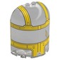 Cylinder Half 3 x 6 x 6 Closed on Top with 2 Studs with Yellow Cockpit print