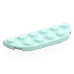 LEGO part 18980 Plate Round Corners 2 x 6 Double in Aqua/ Light Aqua