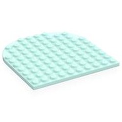 LEGO part 80031 Plate 10 x 10 with Rounded End in Aqua/ Light Aqua