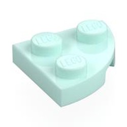 LEGO part 7904 Plate Round Corner 2 x 2 in Aqua/ Light Aqua