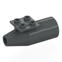 LEGO part 4868b Engine Smooth Large [2 x 2 Thin Top Plate] in Dark Stone Grey / Dark Bluish Gray