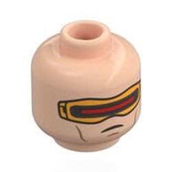 LEGO part 28621pr0219 Minifig Head with Print in Light Nougat