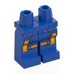LEGO part 970c28pr0009 Hips and Blue Legs with Print in Bright Blue/ Blue