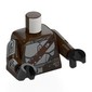 Torso Armor with Reddish Brown Bandolier and Belt with Pouches Print, Dark Brown Arms with Armor Panels Print, Black Hands