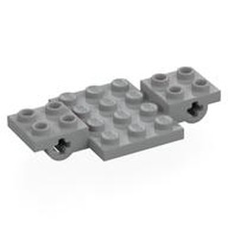 LEGO part 8052 Vehicle Base 4 x 7, Wheel Axle Holes in Medium Stone Grey/ Light Bluish Gray
