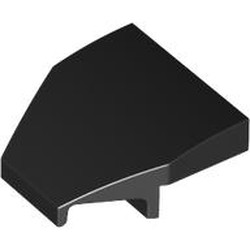 LEGO part 7821 Slope Curved 2 x 2 x with Notches 27° in Black