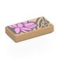 Tile 1 x 2 with Dark Pink Flower, Tattoo print