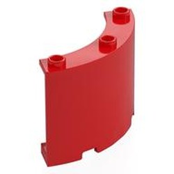 LEGO part 4041 Panel 4 x 4 x 3 Quarter Cylinder in Bright Red/ Red
