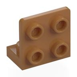 LEGO part 99207 Bracket 1 x 2 - 2 x 2 Inverted in Medium Nougat