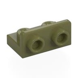 LEGO part 99780 Bracket 1 x 2 - 1 x 2 Inverted in Olive Green
