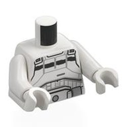 LEGO part 973c27h27pr0024 Torso, AT-RT Driver Armor print, White Arms and Hands in White