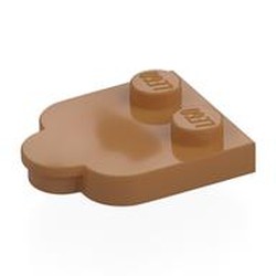 LEGO part 5518 Plate Special 2 x 3 with Cloud Edge in Medium Nougat