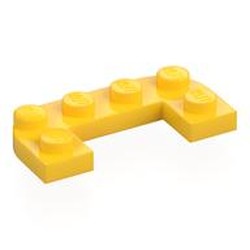 LEGO part 7531 Plate Round Half 2 x 4 with 1 x 2 Cutout in Bright Yellow/ Yellow
