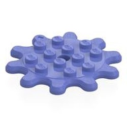 LEGO part 35443 Plate Special 4 x 4 Splat Gear, 10 Teeth in Blue Violet