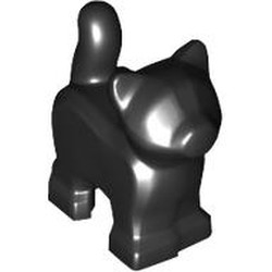 LEGO part 80686 Animal, Cat, Kitten, Short Tail [PLAIN] in Black