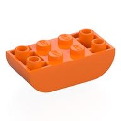 LEGO part 5174 Brick Curved Double 2 x 4 Inverted in Bright Orange/ Orange