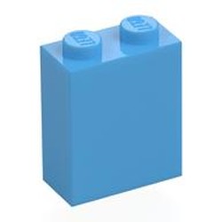 LEGO part 3245c Brick 1 x 2 x 2 with Inside Stud Holder in Medium Blue