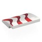 Slope Curved 4 x 3 x 2/3 No Studs with Red/Dark Red Wavy Flag Stripes print