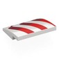 Slope Curved 4 x 3 x 2/3 No Studs with Red/Dark Red Wavy Flag Stripes print