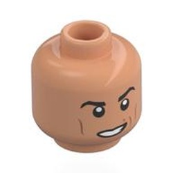 LEGO part 28621pr0079 Minifig Head with print in Nougat