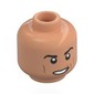 Minifig Head Cristiano Ronaldo, Black Eyebrows, Cheek Lines, Grin with Teeth / Open Mouth Scream