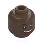 Minifig Head Vinícius Júnior, Black Eyebrows, Open Mouth Smile, Tongue Sticking Out