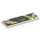 Tile 2 x 6 with Black Background, Yellow/Green Shapes, 'VINI JR', Portrait print
