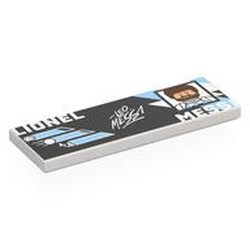 LEGO part 69729pr0069 Tile 2 x 6 with print in White