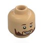 Minifig Head Lionel Messi, Reddish Brown Eyebrows, beard, Smiling