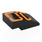 Slope Curved 3 x 2 No Studs with Digital Orange '1.0' print