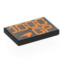 LEGO part 26603pr0069 Tile 2 x 3 with print in Black