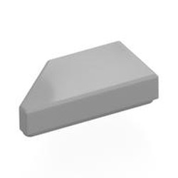 LEGO part 5092 Tile 1 x 2 with Stud Notch Right in Cool Silver Drum Lacquered / Metallic Silver