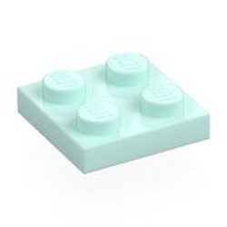 LEGO part 3022 Plate 2 x 2 in Aqua/ Light Aqua